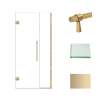 Samuel Müeller SMEHTB37257610C-BK-CB Ethan 37-in W x 76-in H Hinged Shower Door in Champagne Bronze with Clear Glass