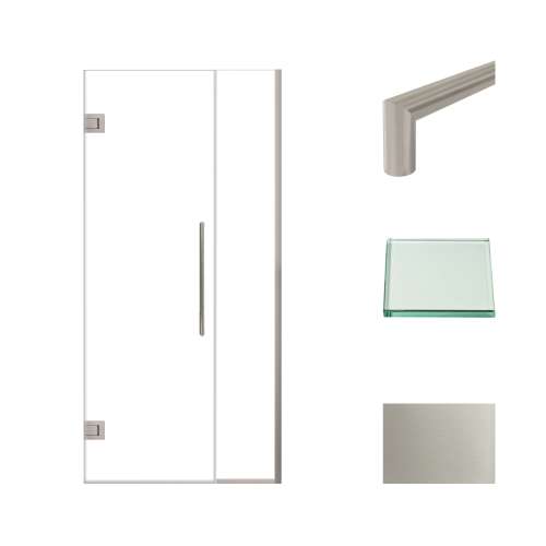 Samuel Müeller SMEHTB37257610C-T-BS Ethan 37-in W x 76-in H Hinged Shower Door in Brushed Stainless with Clear Glass