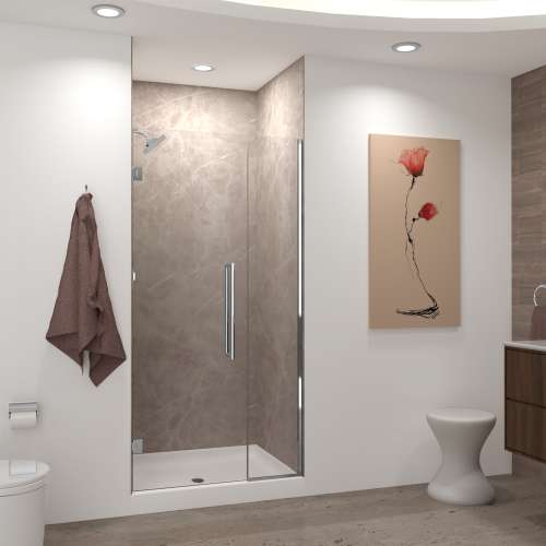 Samuel Müeller SMEHTB44267610C-T-PC Ethan 44-in W x 76-in H Hinged Shower Door in Polished Chrome with Clear Glass