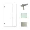 Samuel Müeller SMEHTB39277610C-BK-BS Ethan 39-in W x 76-in H Hinged Shower Door in Brushed Stainless with Clear Glass