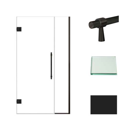 Samuel Müeller SMEHTB39277610C-BK-MB Ethan 39-in W x 76-in H Hinged Shower Door in Matte Black with Clear Glass