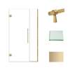 Samuel Müeller SMEHTB395277610C-BK-CB Ethan 39.5-in W x 76-in H Hinged Shower Door in Champagne Bronze with Clear Glass