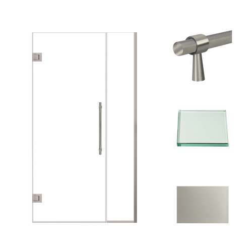 Samuel Müeller SMEHTB405287610C-BK-BS Ethan 40.5-in W x 76-in H Hinged Shower Door in Brushed Stainless with Clear Glass