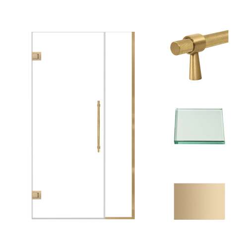 Samuel Müeller SMEHTB41297610C-BK-CB Ethan 41-in W x 76-in H Hinged Shower Door in Champagne Bronze with Clear Glass