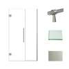 Samuel Müeller SMEHTB42247610C-BK-BS Ethan 42-in W x 76-in H Hinged Shower Door in Brushed Stainless with Clear Glass