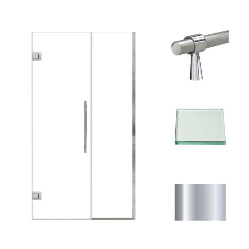 Samuel Müeller SMEHTB42247610C-BK-PC Ethan 42-in W x 76-in H Hinged Shower Door in Polished Chrome with Clear Glass