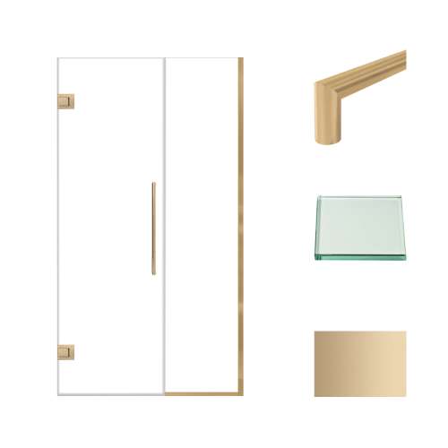 Samuel Müeller SMEHTB42247610C-T-CB Ethan 42-in W x 76-in H Hinged Shower Door in Champagne Bronze with Clear Glass