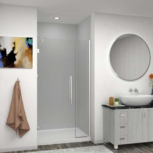 Samuel Müeller SMEHTB42307610C-T-PC Ethan 42-in W x 76-in H Hinged Shower Door in Polished Chrome with Clear Glass