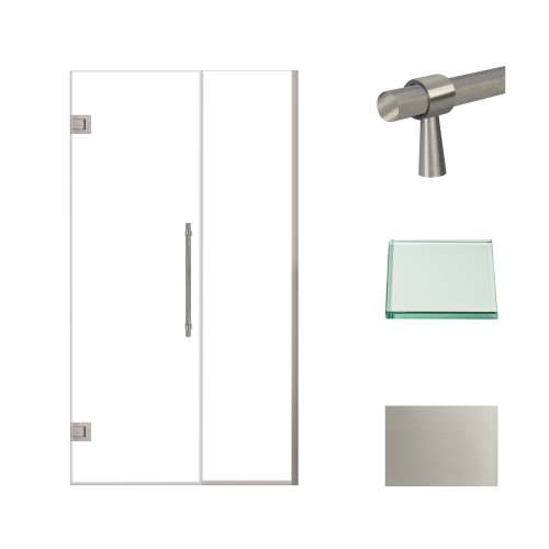 Samuel Müeller SMEHTB425247610C-BK-BS Ethan 42.5-in W x 76-in H Hinged Shower Door in Brushed Stainless with Clear Glass