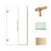 Samuel Müeller SMEHTB43257610C-BK-CB Ethan 43-in W x 76-in H Hinged Shower Door in Champagne Bronze with Clear Glass