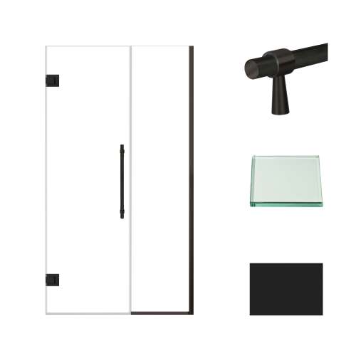 Samuel Müeller SMEHTB43257610C-BK-MB Ethan 43-in W x 76-in H Hinged Shower Door in Matte Black with Clear Glass