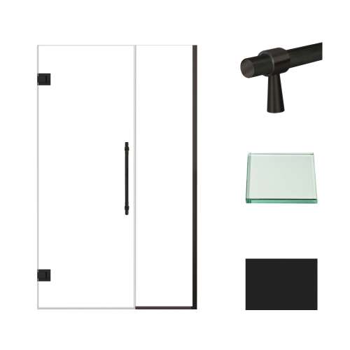 Samuel Müeller SMEHTB45277610C-BK-MB Ethan 45-in W x 76-in H Hinged Shower Door in Matte Black with Clear Glass