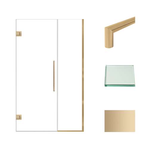 Samuel Müeller SMEHTB45277610C-T-CB Ethan 45-in W x 76-in H Hinged Shower Door in Champagne Bronze with Clear Glass