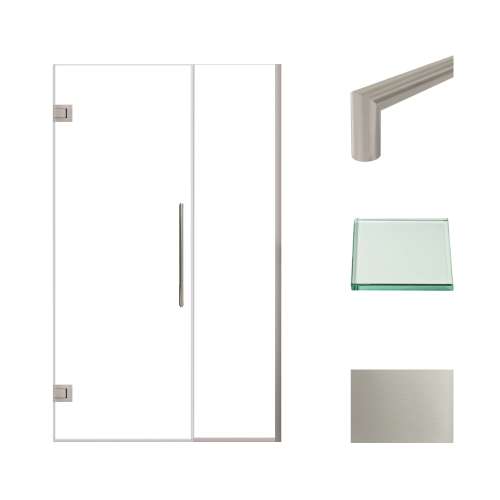 Samuel Müeller SMEHTB465287610C-T-BS Ethan 46.5-in W x 76-in H Hinged Shower Door in Brushed Stainless with Clear Glass