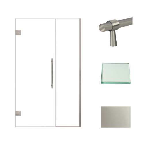 Samuel Müeller SMEHTB47297610C-BK-BS Ethan 47-in W x 76-in H Hinged Shower Door in Brushed Stainless with Clear Glass