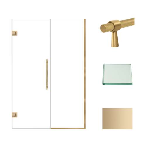 Samuel Müeller SMEHTB48247610C-BK-CB Ethan 48-in W x 76-in H Hinged Shower Door in Champagne Bronze with Clear Glass