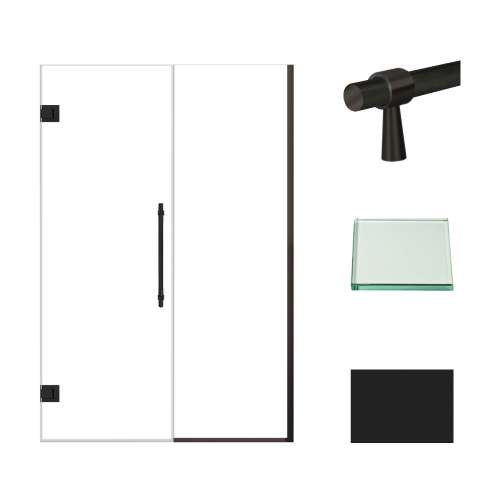 Samuel Müeller SMEHTB48247610C-BK-MB Ethan 48-in W x 76-in H Hinged Shower Door in Matte Black with Clear Glass