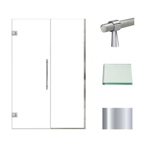 Samuel Müeller SMEHTB48247610C-BK-PC Ethan 48-in W x 76-in H Hinged Shower Door in Polished Chrome with Clear Glass