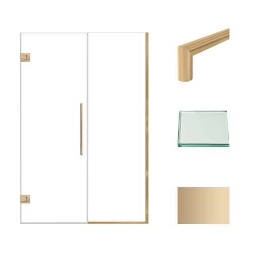 Samuel Müeller SMEHTB48247610C-T-CB Ethan 48-in W x 76-in H Hinged Shower Door in Champagne Bronze with Clear Glass