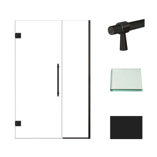 Samuel Müeller SMEHTB48307610C-BK-MB Ethan 48-in W x 76-in H Hinged Shower Door in Matte Black with Clear Glass