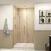 Samuel Müeller SMEHTB48307610C-T-CB Ethan 48-in W x 76-in H Hinged Shower Door in Champagne Bronze with Clear Glass
