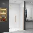 Samuel Müeller SMEHTB515277610C-T-CB Ethan 51.5-in W x 76-in H Hinged Shower Door in Champagne Bronze with Clear Glass