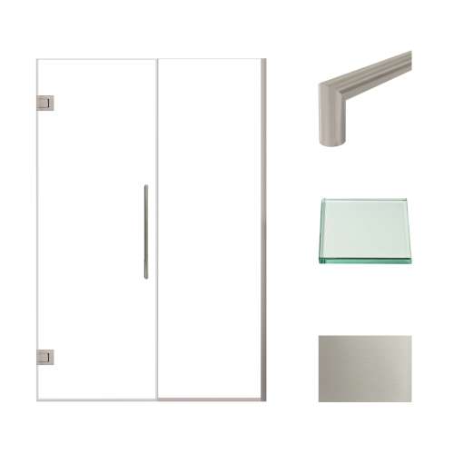 Samuel Müeller SMEHTB50267610C-T-BS Ethan 50-in W x 76-in H Hinged Shower Door in Brushed Stainless with Clear Glass