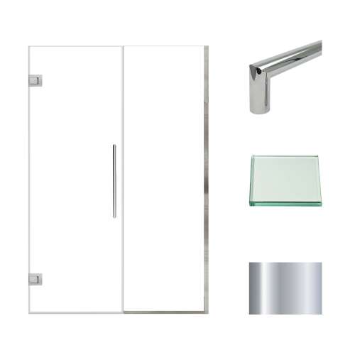 Samuel Müeller SMEHTB505267610C-T-PC Ethan 50.5-in W x 76-in H Hinged Shower Door in Polished Chrome with Clear Glass