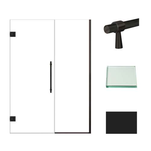 Samuel Müeller SMEHTB52287610C-BK-MB Ethan 52-in W x 76-in H Hinged Shower Door in Matte Black with Clear Glass