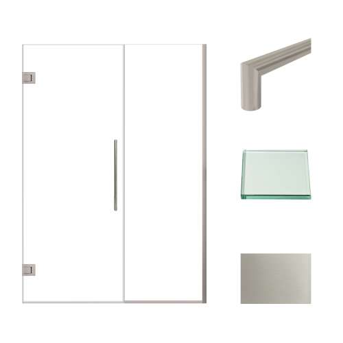 Samuel Müeller SMEHTB52287610C-T-BS Ethan 52-in W x 76-in H Hinged Shower Door in Brushed Stainless with Clear Glass