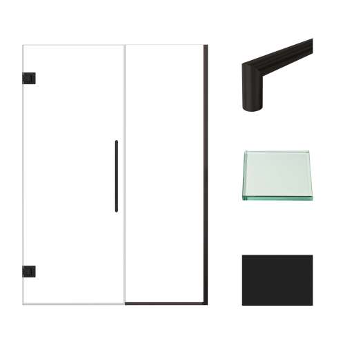 Samuel Müeller SMEHTB53297610C-T-MB Ethan 53-in W x 76-in H Hinged Shower Door in Matte Black with Clear Glass