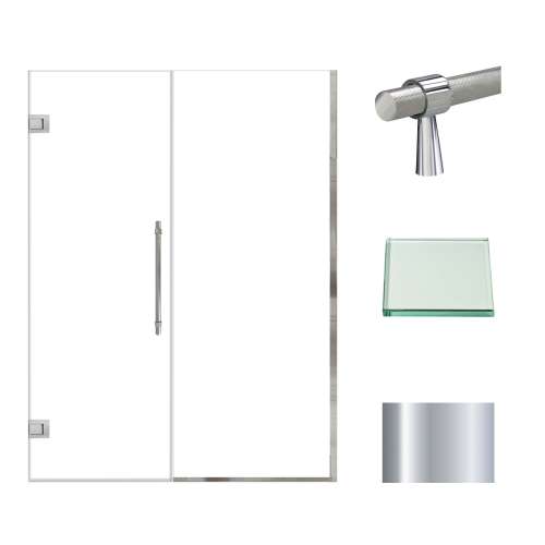 Samuel Müeller SMEHTB54247610C-BK-PC Ethan 54-in W x 76-in H Hinged Shower Door in Polished Chrome with Clear Glass