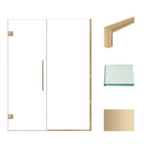 Samuel Müeller SMEHTB54247610C-T-CB Ethan 54-in W x 76-in H Hinged Shower Door in Champagne Bronze with Clear Glass