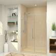 Samuel Müeller SMEHTB53297610C-BK-BS Ethan 53-in W x 76-in H Hinged Shower Door in Brushed Stainless with Clear Glass