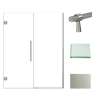 Samuel Müeller SMEHTB58287610C-BK-BS Ethan 58-in W x 76-in H Hinged Shower Door in Brushed Stainless with Clear Glass