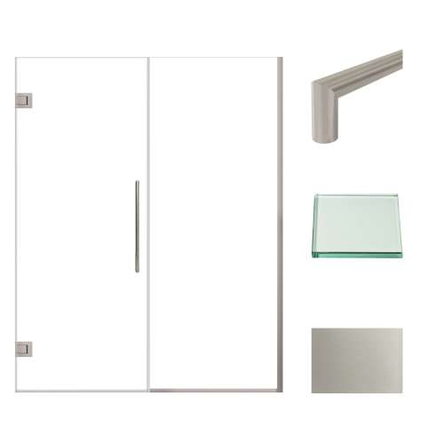 Samuel Müeller SMEHTB59297610C-T-BS Ethan 59-in W x 76-in H Hinged Shower Door in Brushed Stainless with Clear Glass