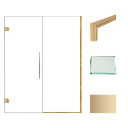 Samuel Müeller SMEHTB595297610C-T-CB Ethan 59.5-in W x 76-in H Hinged Shower Door in Champagne Bronze with Clear Glass