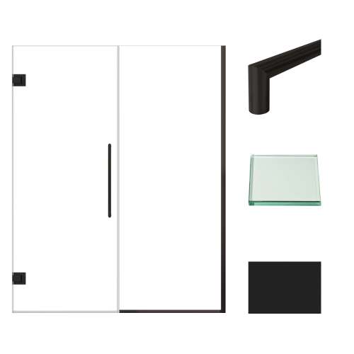 Samuel Müeller SMEHTB60307610C-T-MB Ethan 60-in W x 76-in H Hinged Shower Door in Matte Black with Clear Glass