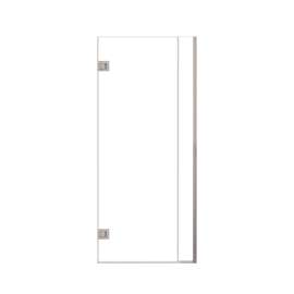 Ethan 32-in W x 76-in H Hinged Shower Door in Brushed Stainless with Clear Glass, SMEHTC-32267610C-BS