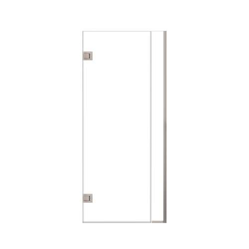 Ethan 32-in W x 76-in H Hinged Shower Door in Brushed Stainless with Clear Glass, SMEHTC-32267610C-BS
