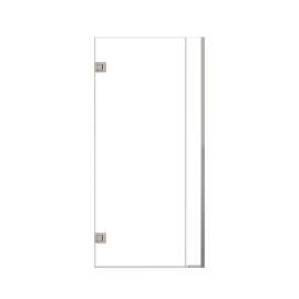 Ethan 36-in W x 76-in H Hinged Shower Door in Brushed Stainless with Clear Glass, SMEHTC-36307610C-BS