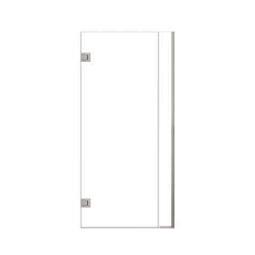 Ethan 36-in W x 76-in H Hinged Shower Door in Brushed Stainless with Clear Glass, SMEHTC-36307610C-BS
