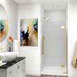 Ethan 36-in W x 76-in H Hinged Shower Door in Champagne Bronze with Clear Glass, SMEHTC-36307610C-CB