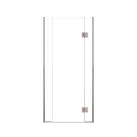 Ethan 36.5-in W x 76-in H Hinged Shower Door in Brushed Stainless with Clear Glass, SMEHTD-365247610C-BS