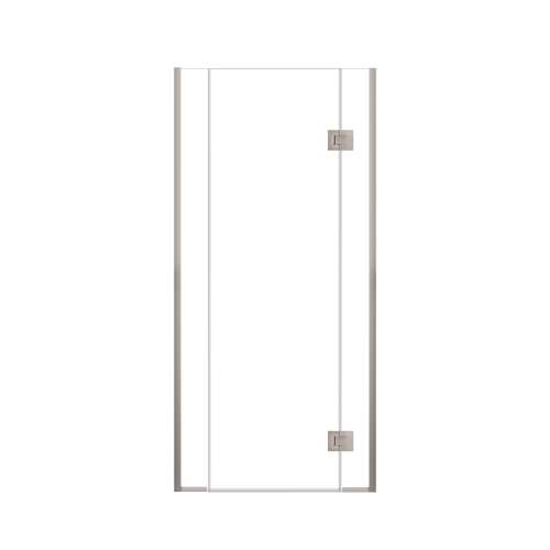 Ethan 40-in W x 76-in H Hinged Shower Door in Brushed Stainless with Clear Glass, SMEHTD-40287610C-BS
