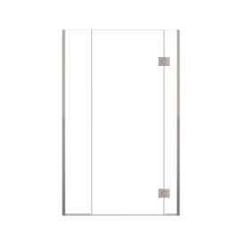 Ethan 42.5-in W x 76-in H Hinged Shower Door in Brushed Stainless with Clear Glass, SMEHTD-425307610C-BS
