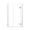 Ethan 47-in W x 76-in H Hinged Shower Door in Brushed Stainless with Clear Glass, SMEHTD-47297610C-BS