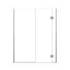 Ethan 55.5-in W x 76-in H Hinged Shower Door in Brushed Stainless with Clear Glass, SMEHTD-555257610C-BS