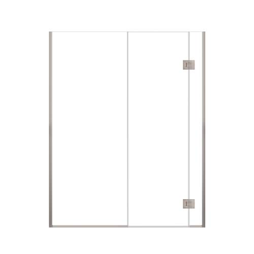Ethan 60.5-in W x 76-in H Hinged Shower Door in Brushed Stainless with Clear Glass, SMEHTD-605247610C-BS