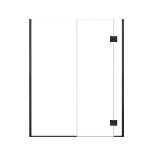 Ethan 60.5-in W x 76-in H Hinged Shower Door in Matte Black with Clear Glass, SMEHTD-605247610C-MB